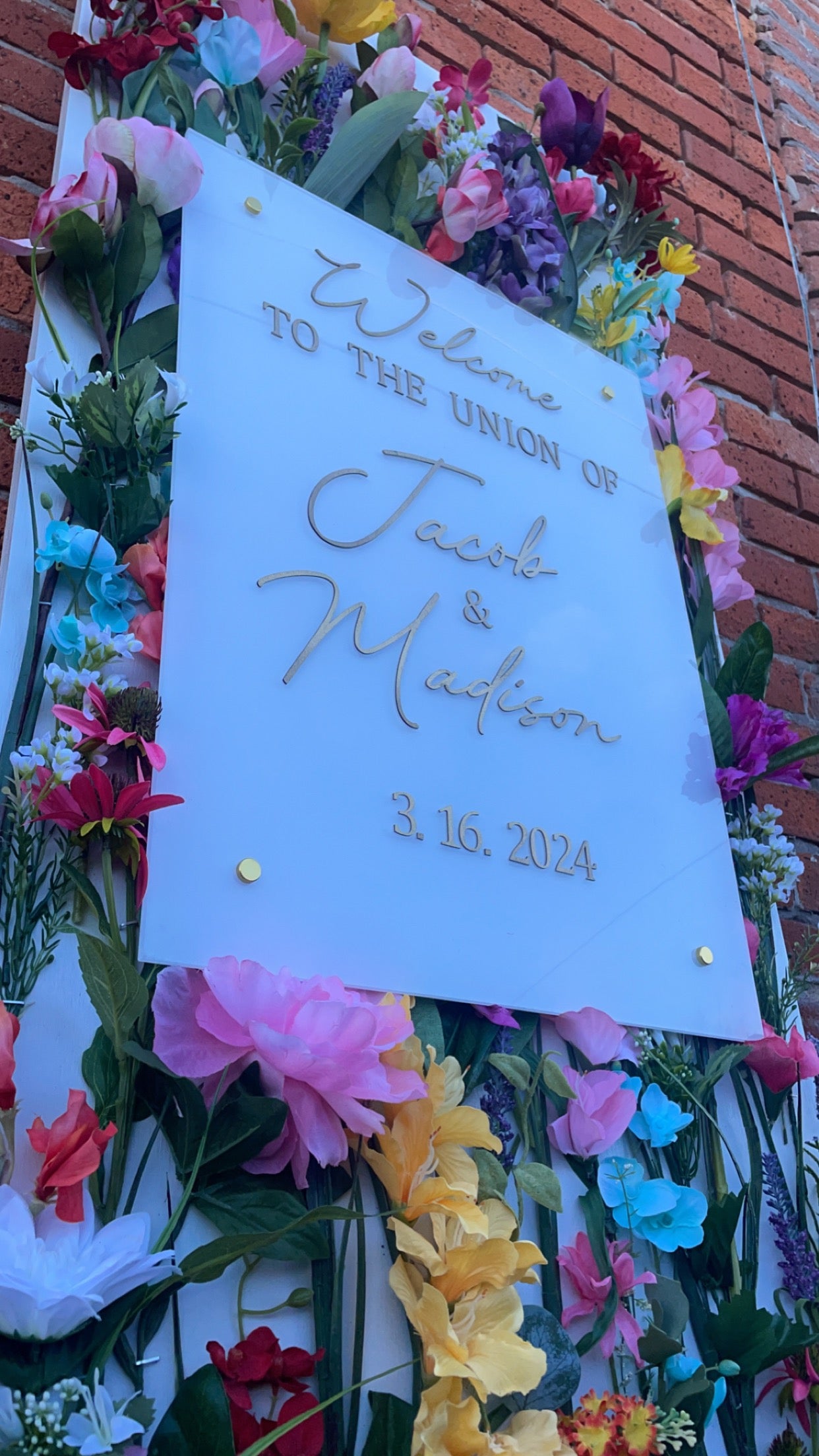 Floral wedding board