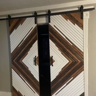 White and Wood Sliding barn door