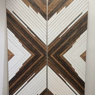 White and Wood Sliding barn door