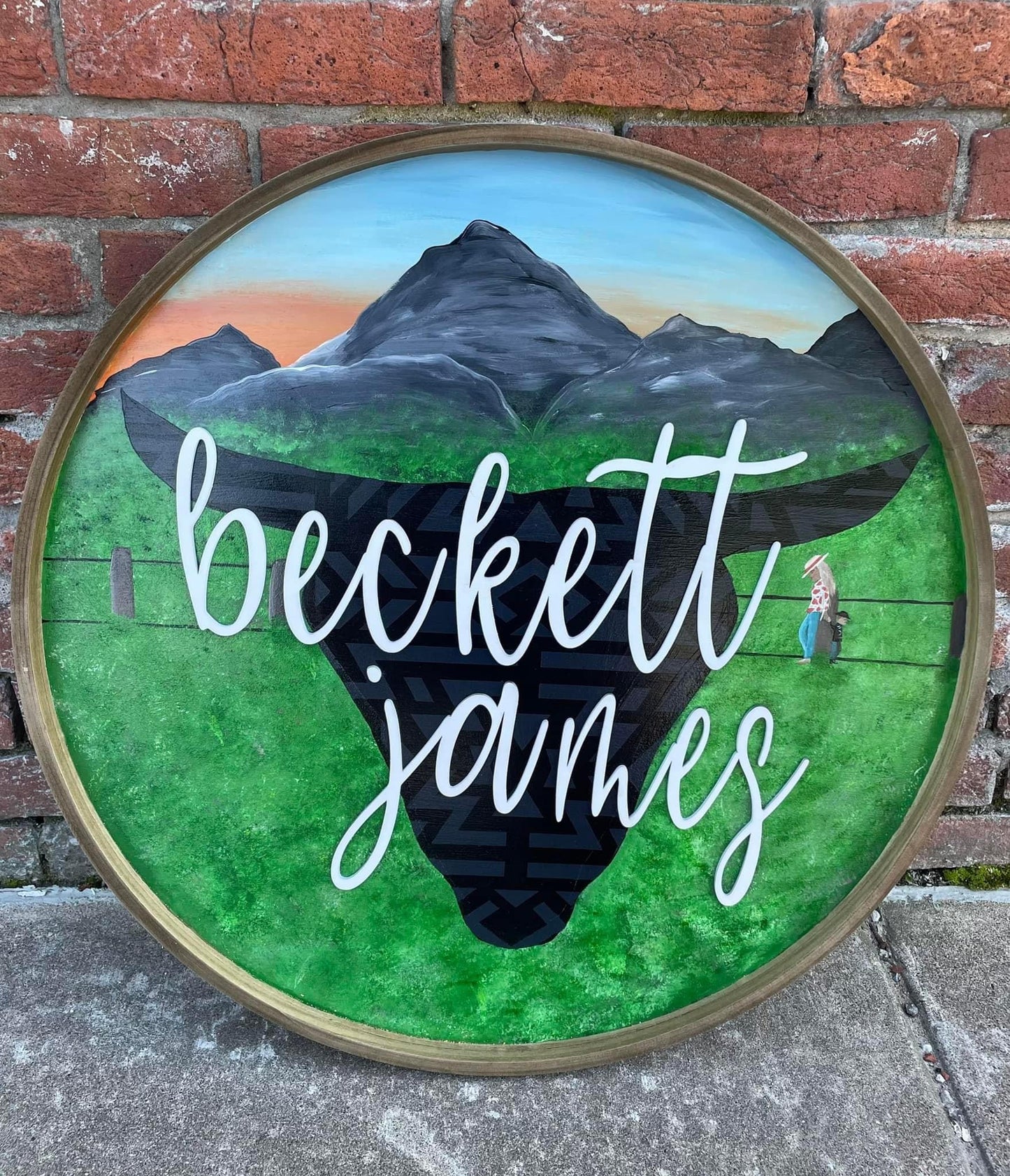 Custom Child Sign- Western Hand Painted